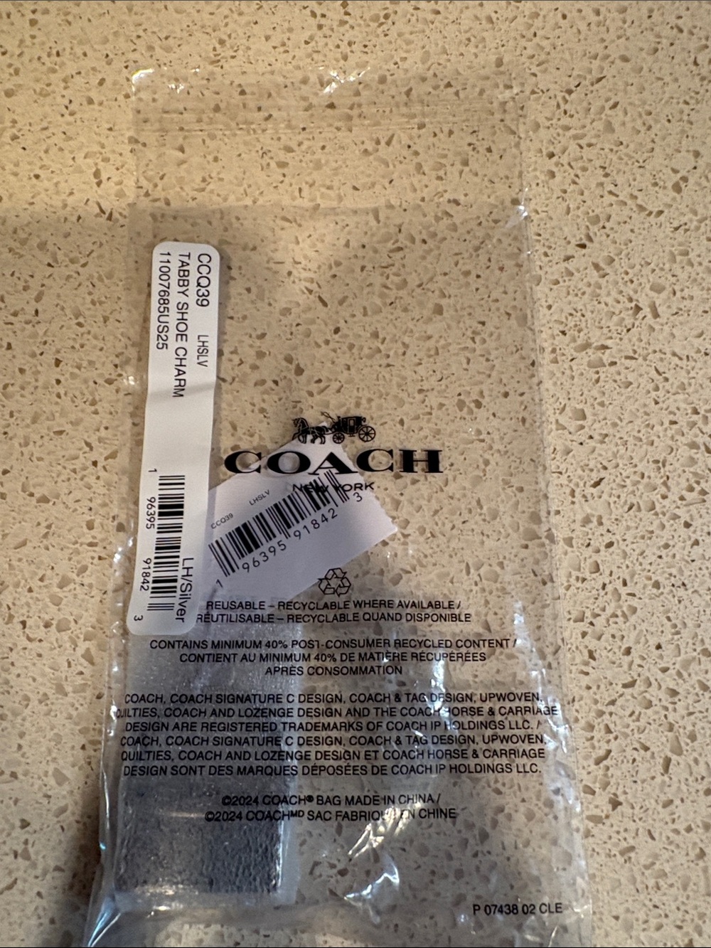 Coach NWT Silver Mini Tabby Shoe Charm  w/Micro Hangtag - Picture 4 of 4